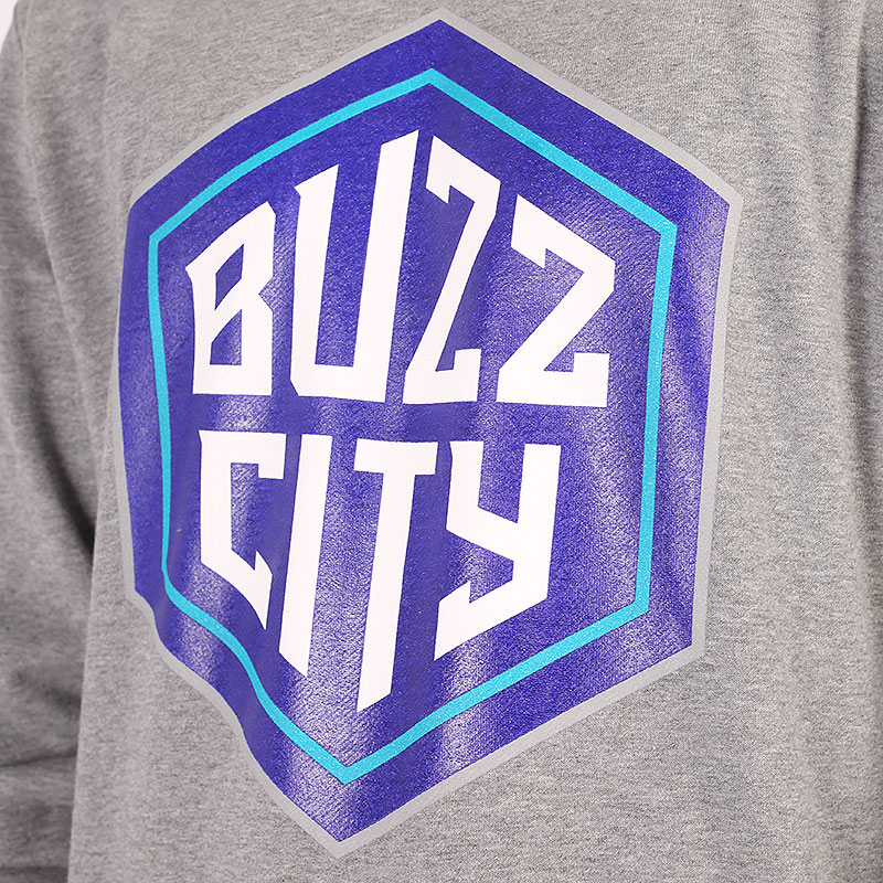 мужская серая толстовка Mitchell and ness Buzz City Logo Crew BUZZLOGOCREWCHAHORGRH - цена, описание, фото 2